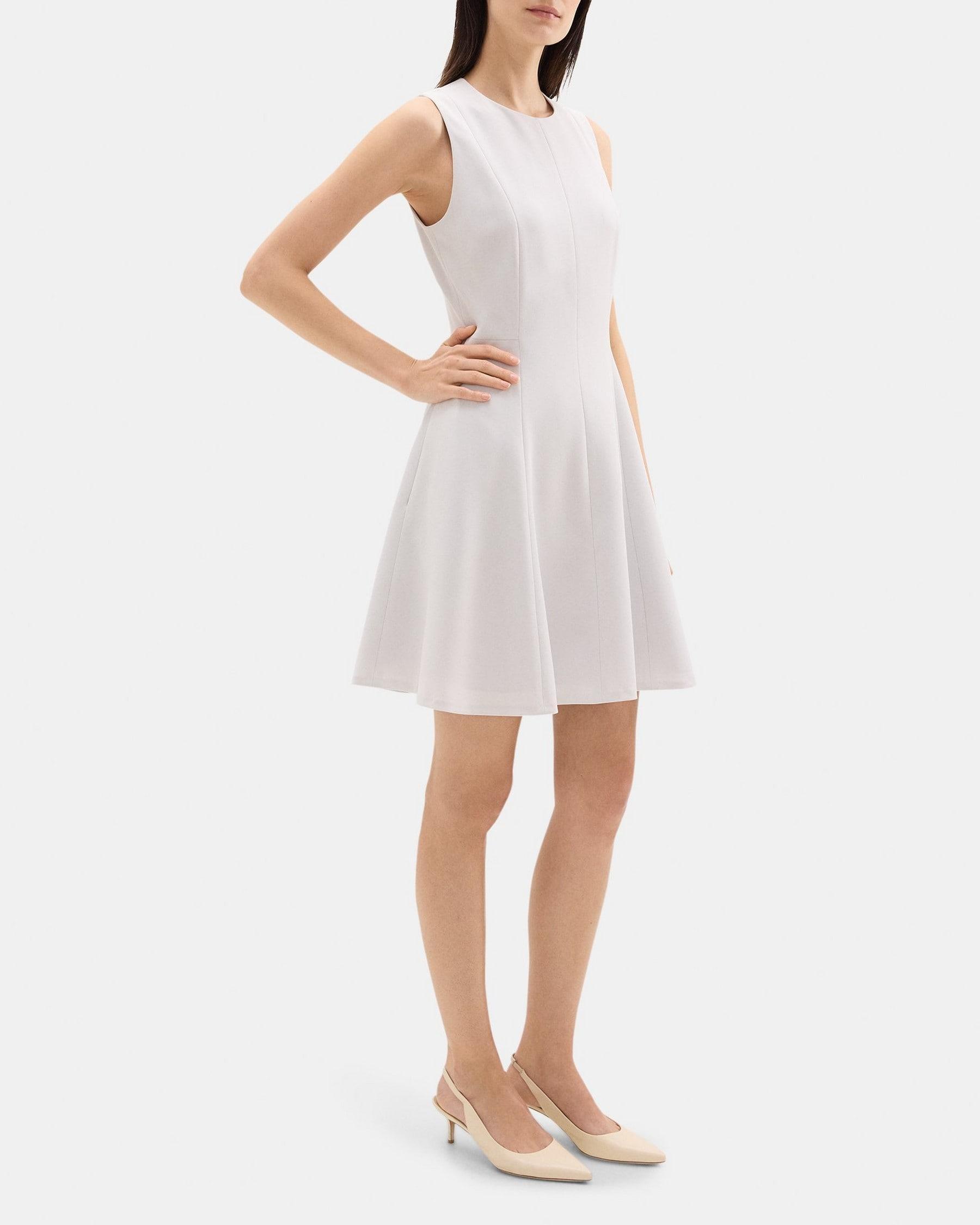 Sleeveless Fit-and-Flare Dress in Crepe Product Image