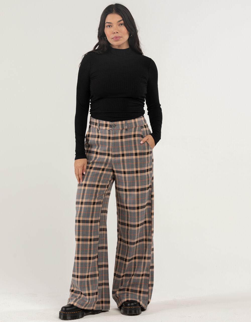 RSQ Womens Wide Leg Plaid Pants Product Image