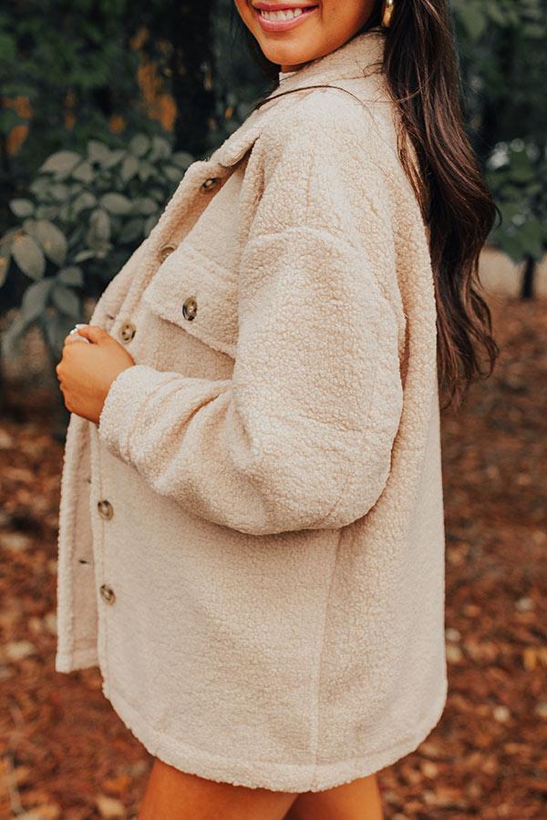 Cozier Than Ever Sherpa Jacket in Light Iced Latte Product Image