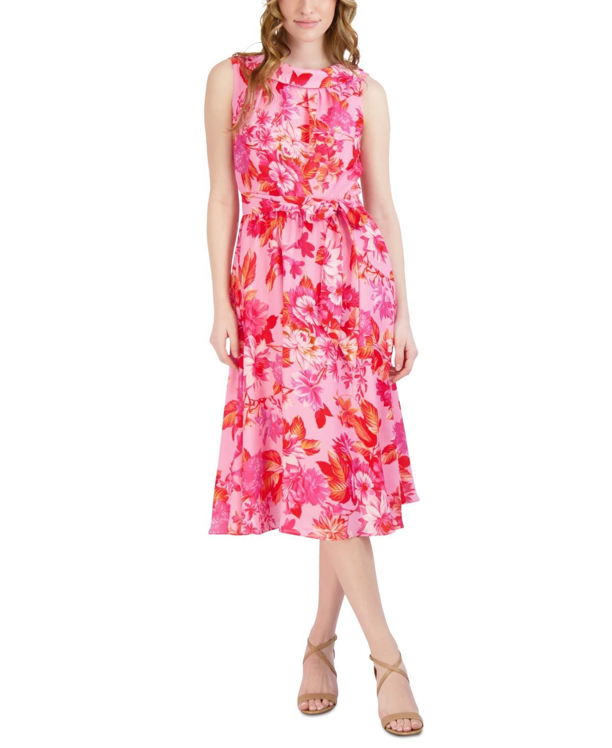 Donna Ricco Womens Floral-Print Fit & Flare Dress Product Image