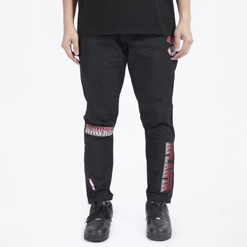 Pro Standard Mens Hawks OS Letters Woven Pants - Black/Black Product Image