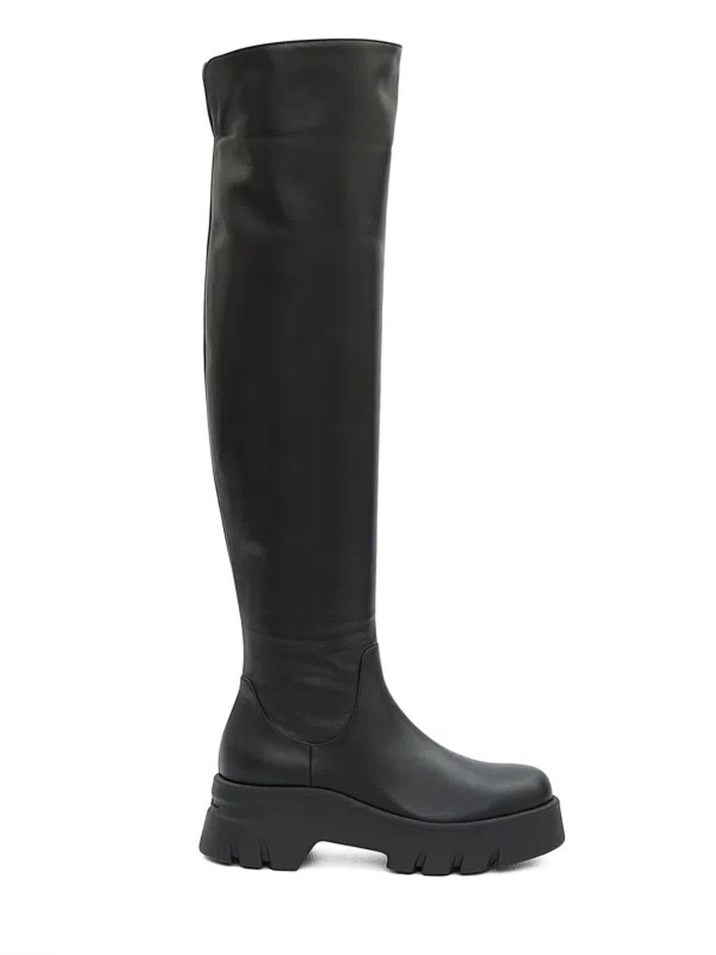 Thigh-high Pointed Boots In Black product image