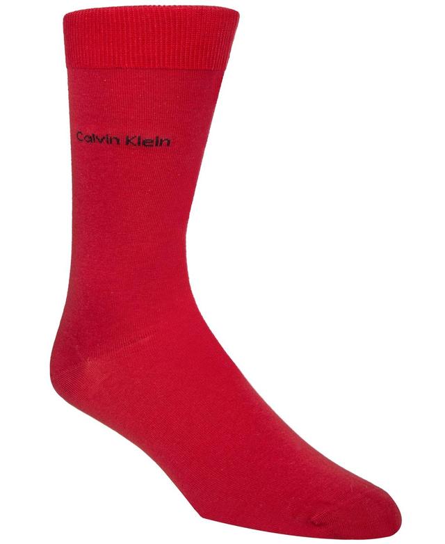 Calvin Klein Mens Socks, Giza Cotton Flat Knit Crew Product Image