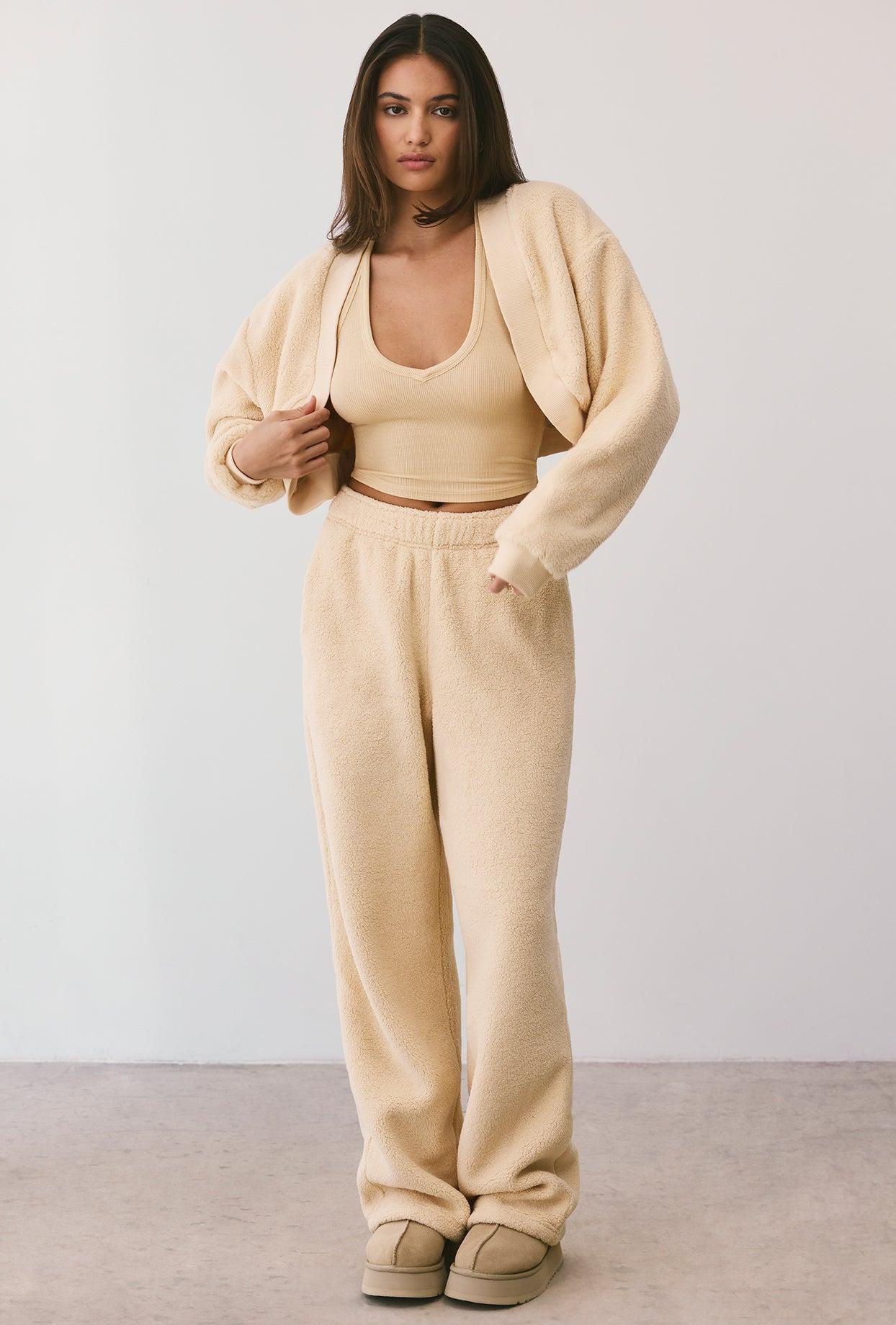 Fleece Cropped Shrug in Cashmere Product Image