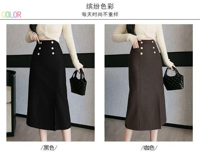 High Rise Plain A-Line Midi Skirt Product Image