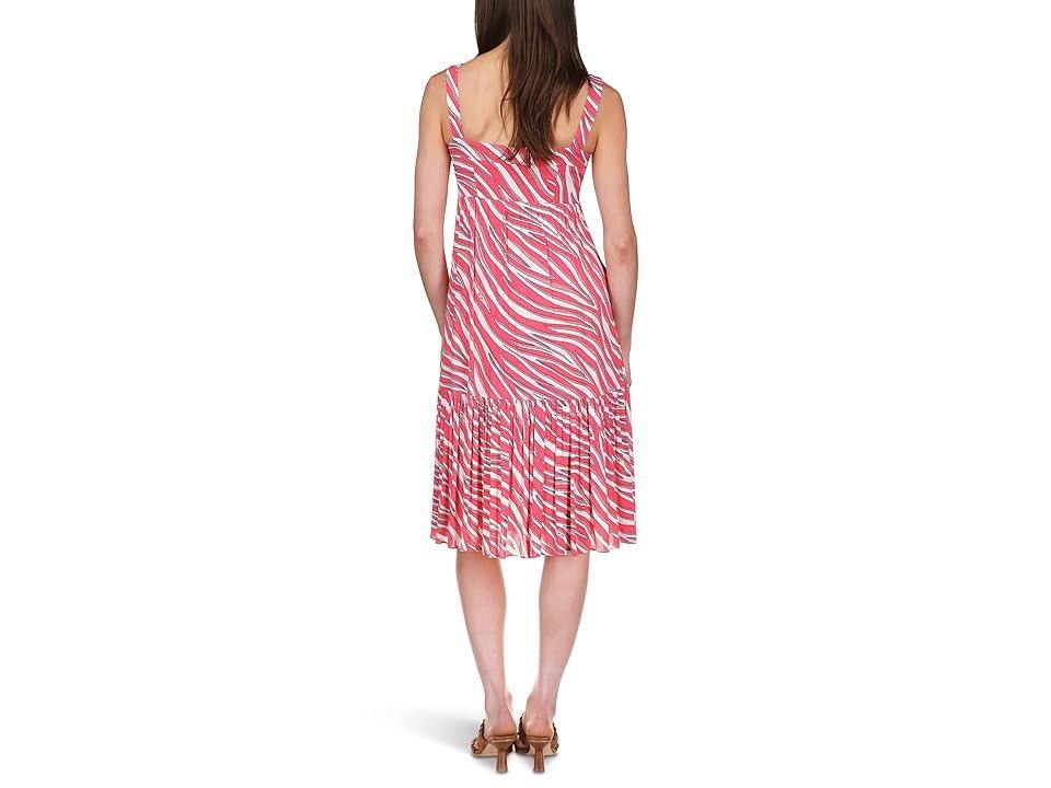 MICHAEL Michael Kors Large Soft Zebra Midi Dress (Geranium) Women's Dress Product Image