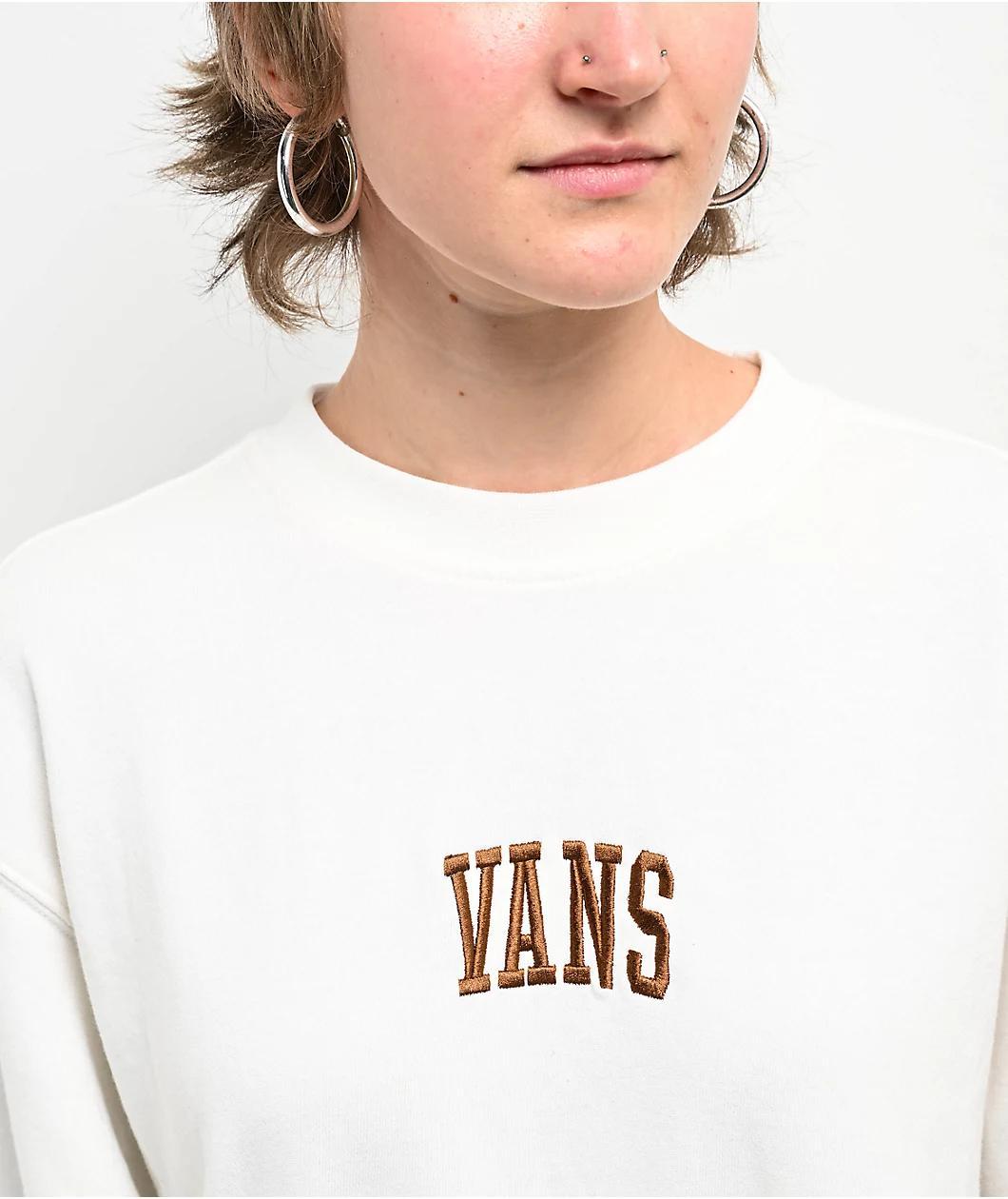 Vans Arch Loose Marshmallow & Brown Crewneck Sweatshirt Product Image