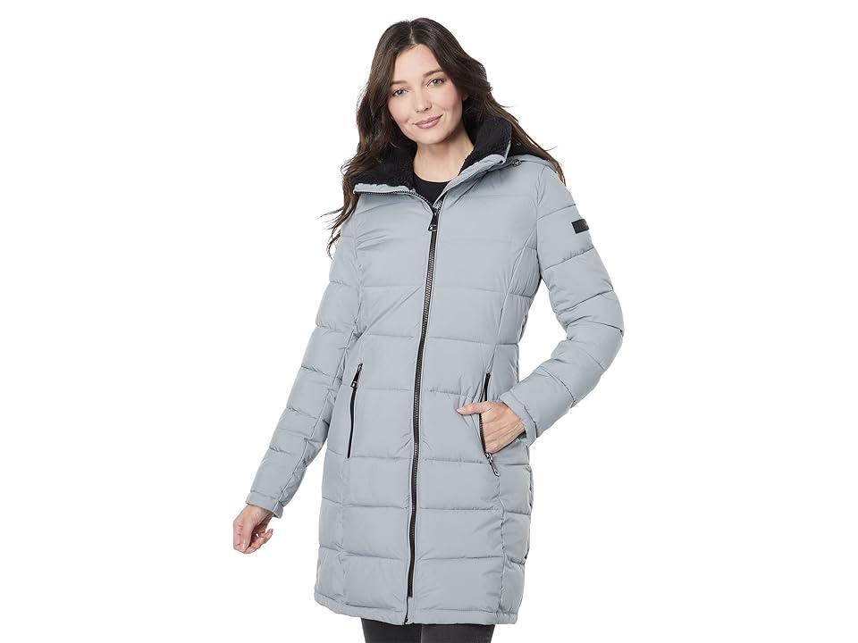 Calvin Klein Stretch Walker Puffer Jacket (Dark Navy) Women's Clothing Product Image