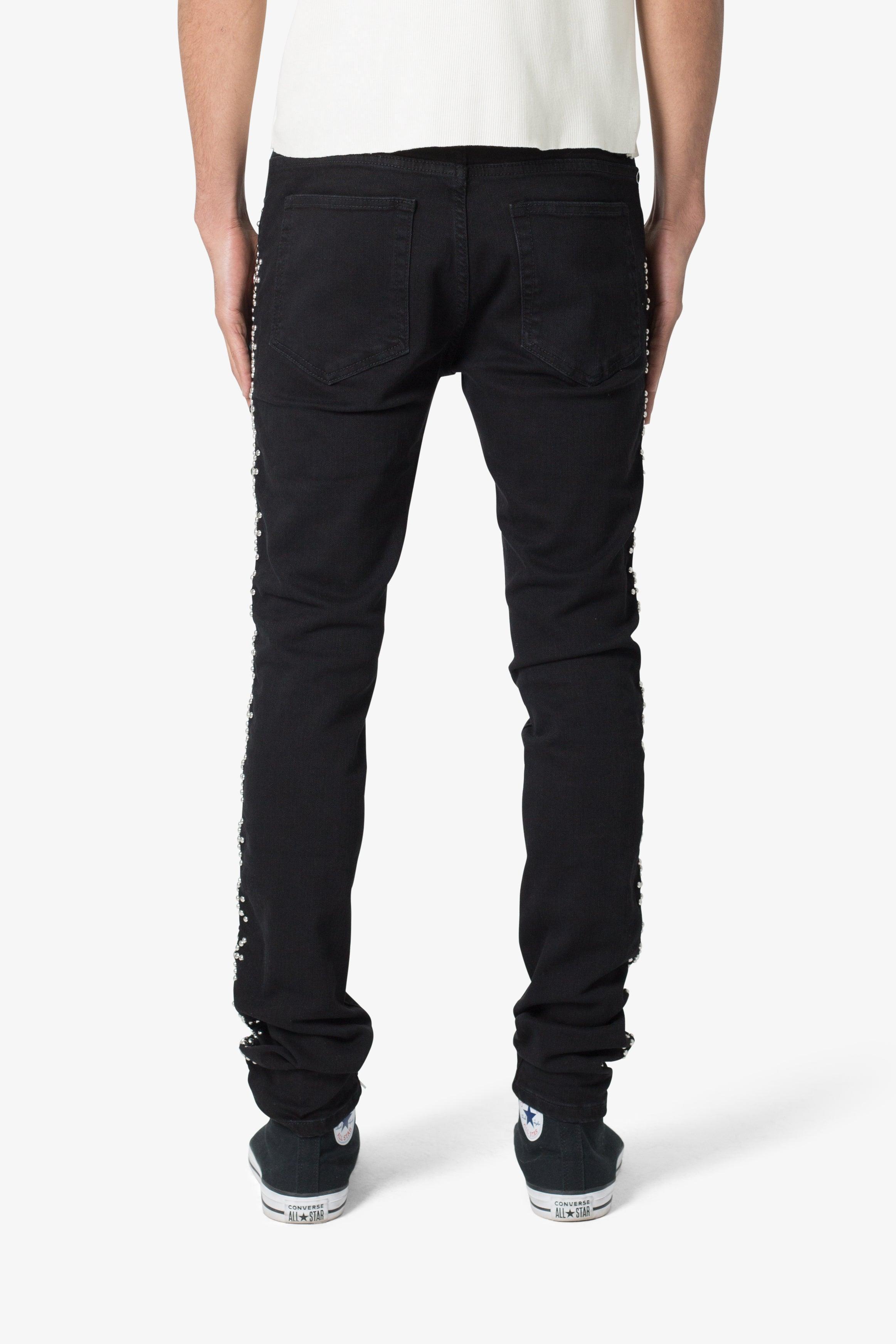 X620 Studded Skinny Denim - Black Product Image