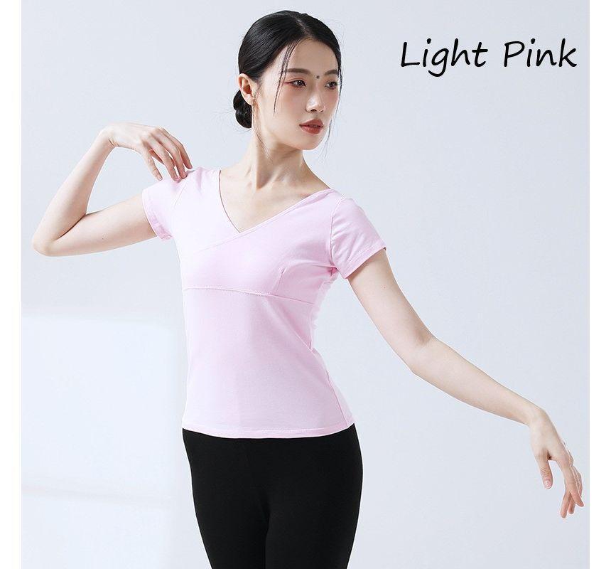 V-Neck Open-Back Short-Sleeve Top Product Image