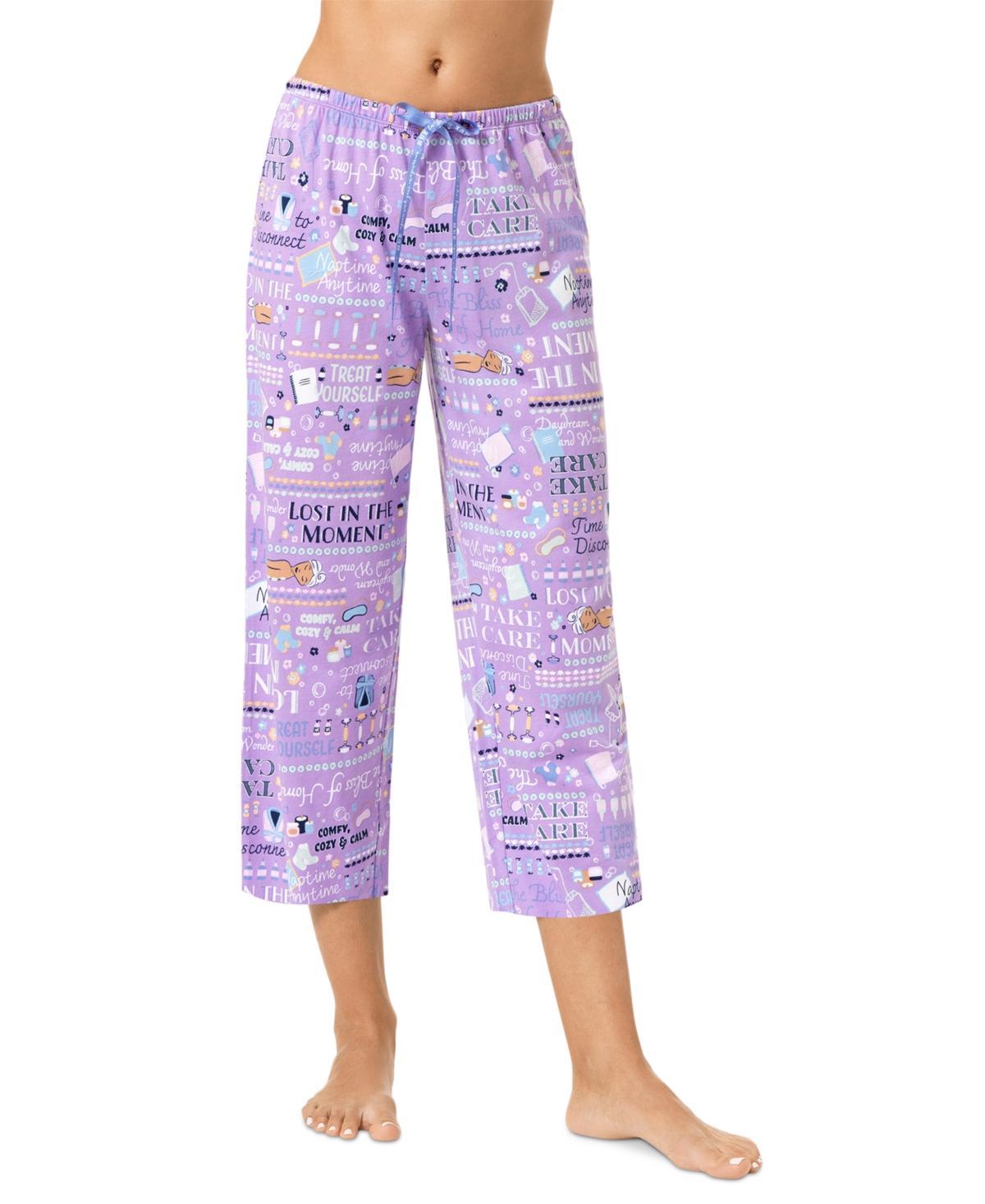 Hue Womens Mantras Printed Capri Pajama Pants Product Image