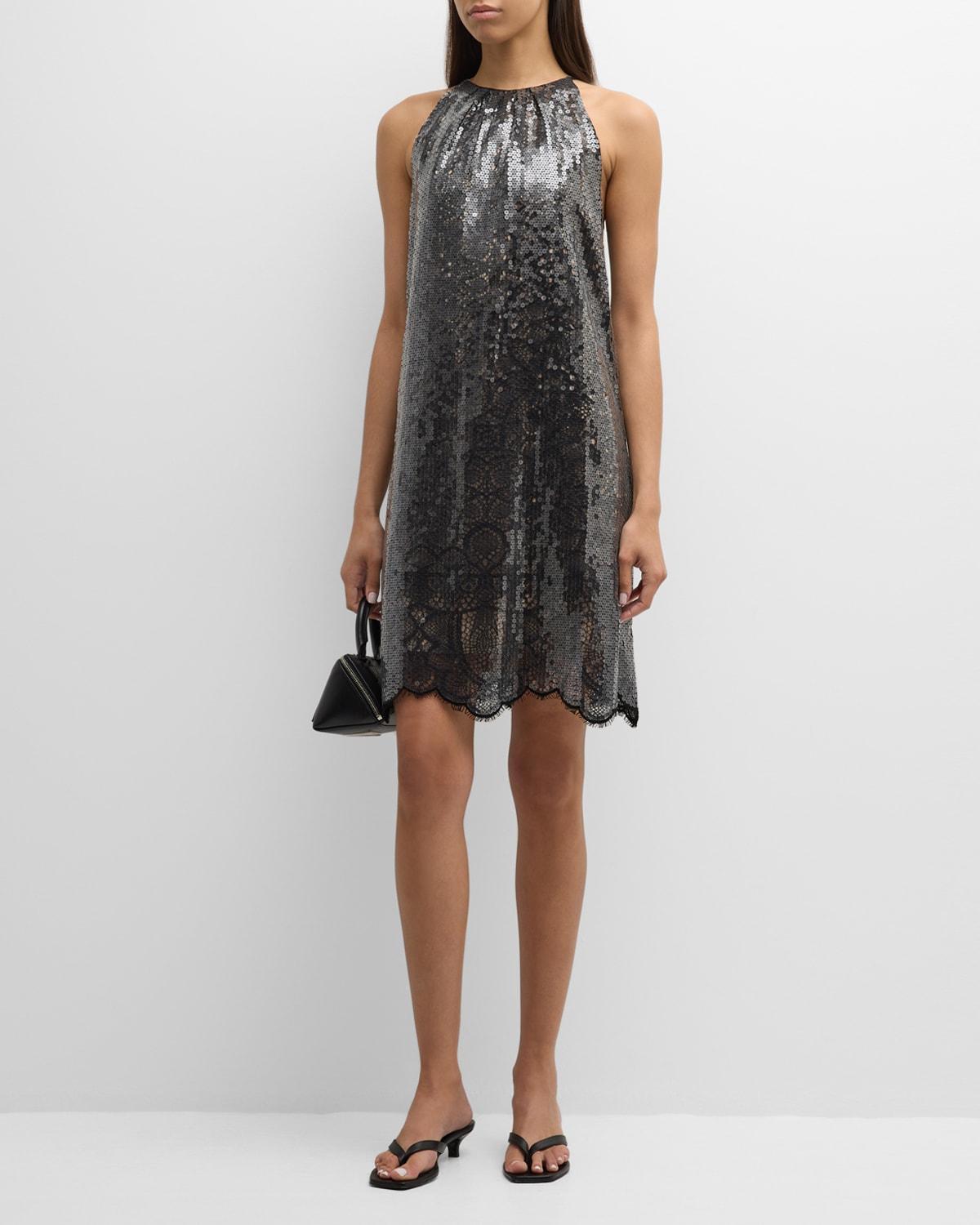 Womens Maya Sequined Lace Sheath Dress Product Image