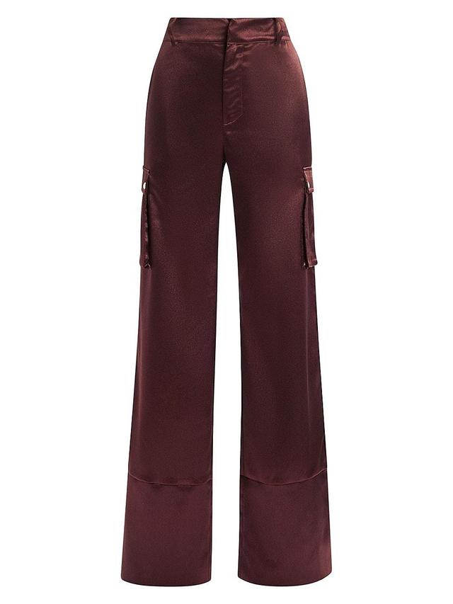 Womens Galia Satin Cargo Pants Product Image