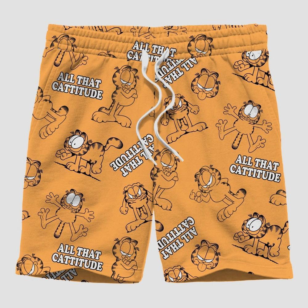 Mens Garfield Sarcastic Pajama Shorts - Orange Product Image