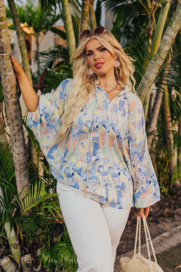 Cityscape Splendor Shift Top in Blue Curves Product Image