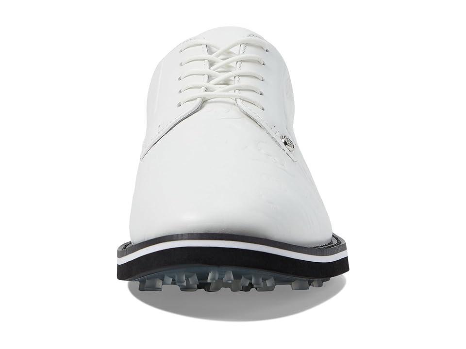 GFORE Men's Gallivanter Debossed Skull Ts Leather Golf Shoes (Snow/Onyx) Men's Shoes Product Image