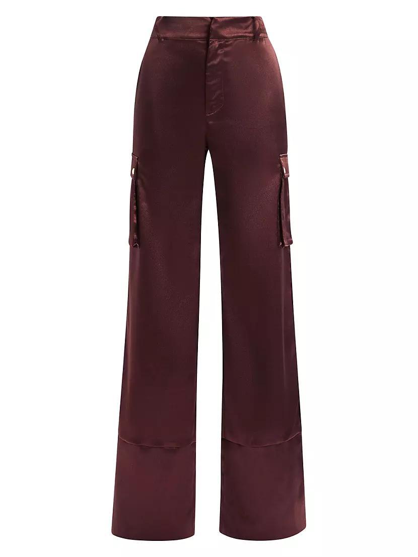 Galia Satin Cargo Pants Product Image