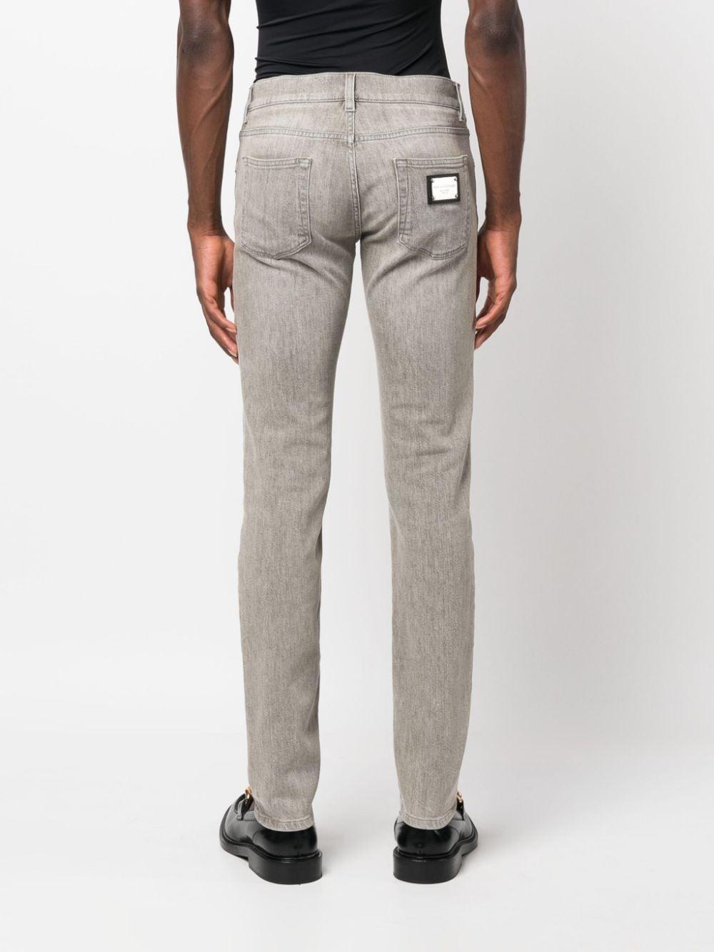 Overdyed Skinny Jeans In Grey Product Image