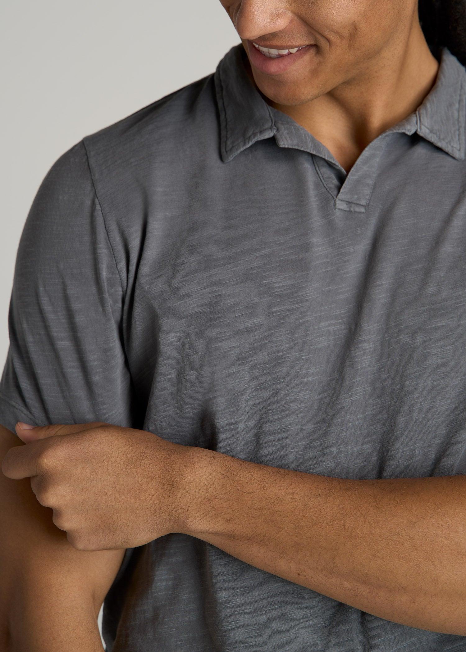 Slub Men's Tall Polo Shirt in Slate Male Product Image