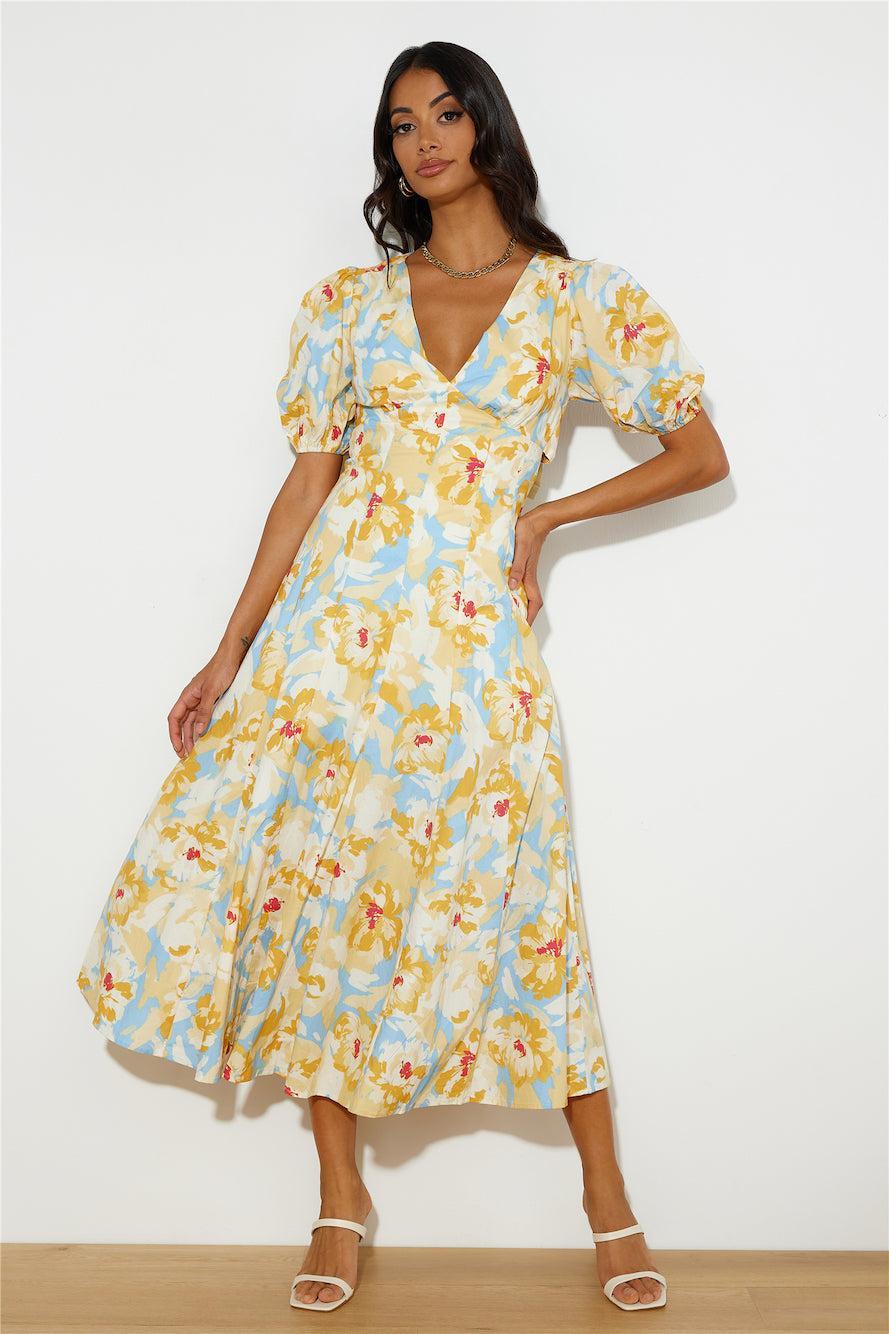 Daytime 'Fit Midi Dress Yellow Product Image