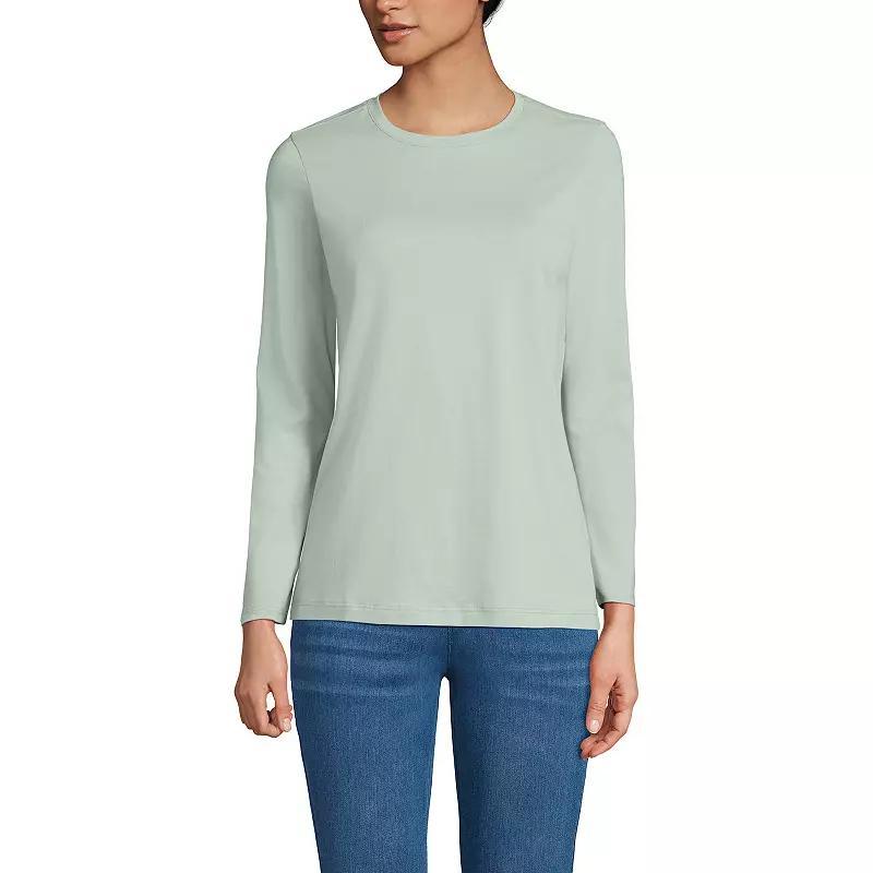 Petite Lands End Relaxed-Fit Supima Cotton Crewneck Tee, Womens Product Image