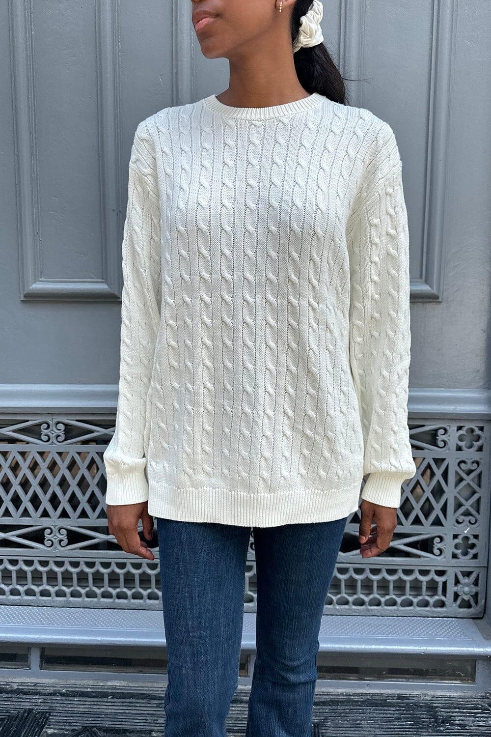 Brianna Cotton Cable Knit Sweater Product Image