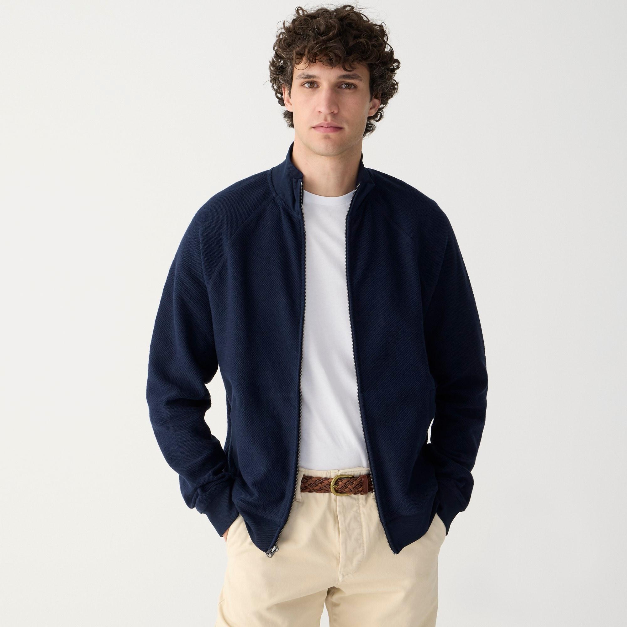 Cotton piqué-stitch track jacket Product Image