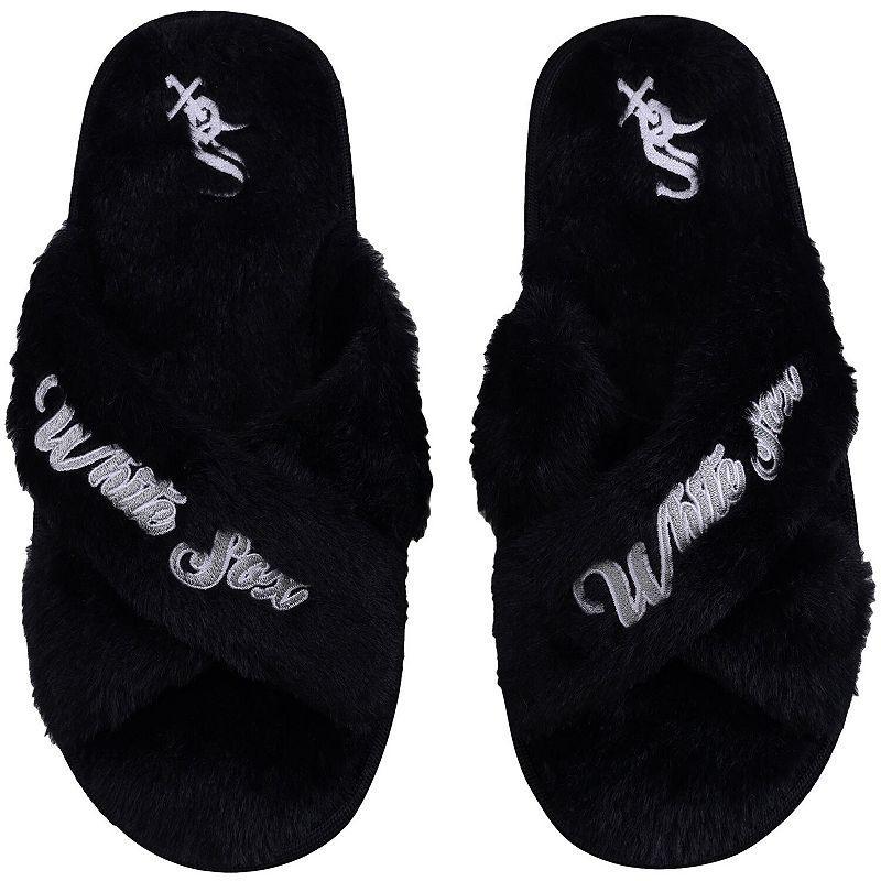 Womens FOCO Chicago White Sox Script Cross Slide Slippers Product Image