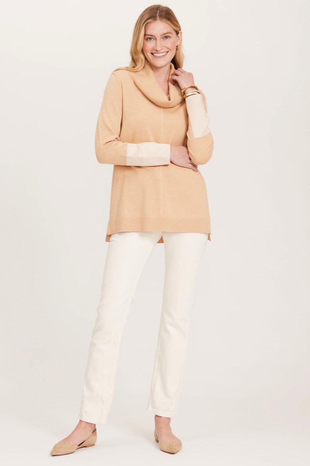 Cotton Cashmere Cowl Neck Tunic Female Product Image