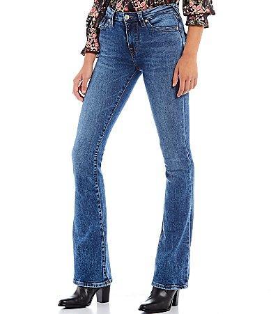 True Religion Becca Mid Rise Bootcut Flap Pocket Stretch Denim Jeans Product Image