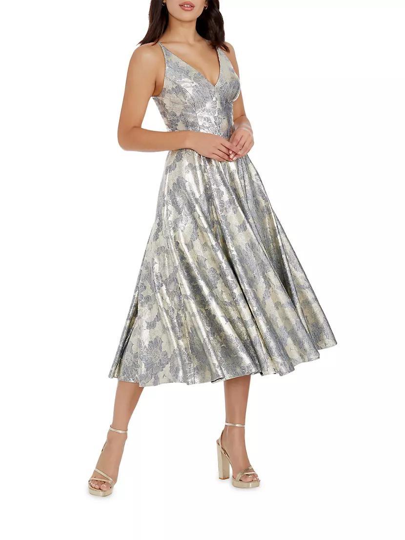 Delilah Metallic Brocade Cocktail Dress Product Image