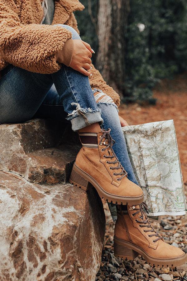 The Athena Faux Suede Combat Boot Product Image