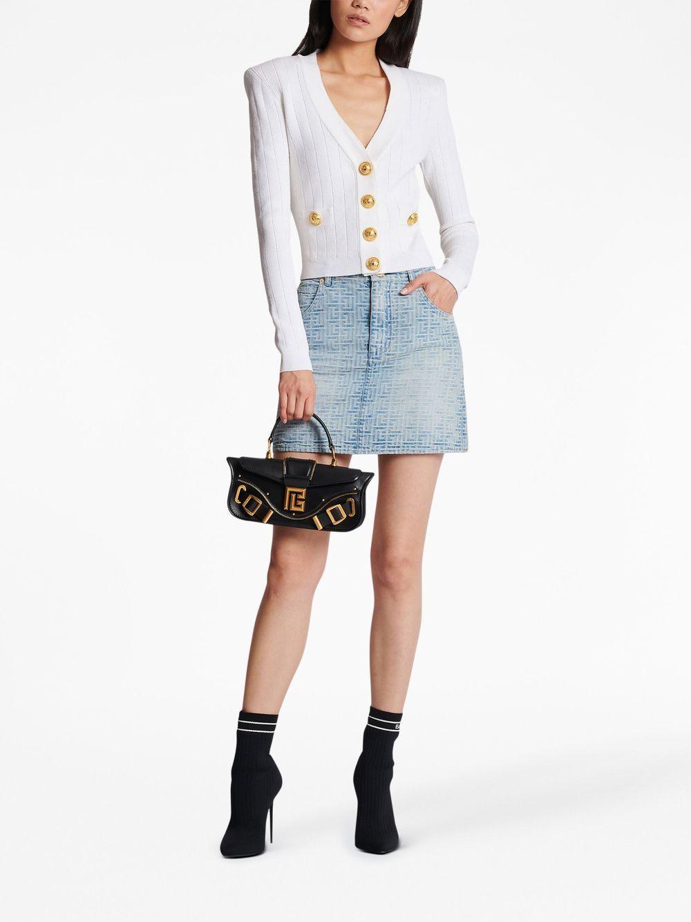 BALMAIN Knit Cropped Cardigan In White Product Image