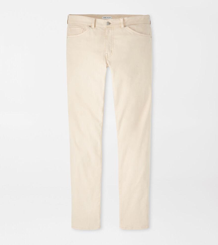 Peter Millar Mens Signature Sateen Five-Pocket Pant | Color: Sand | Size: 34 Product Image