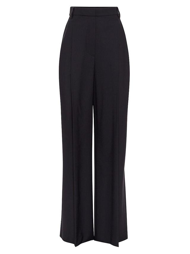 Womens Tropical Luxury Wool High Waist Wide Trousers Product Image