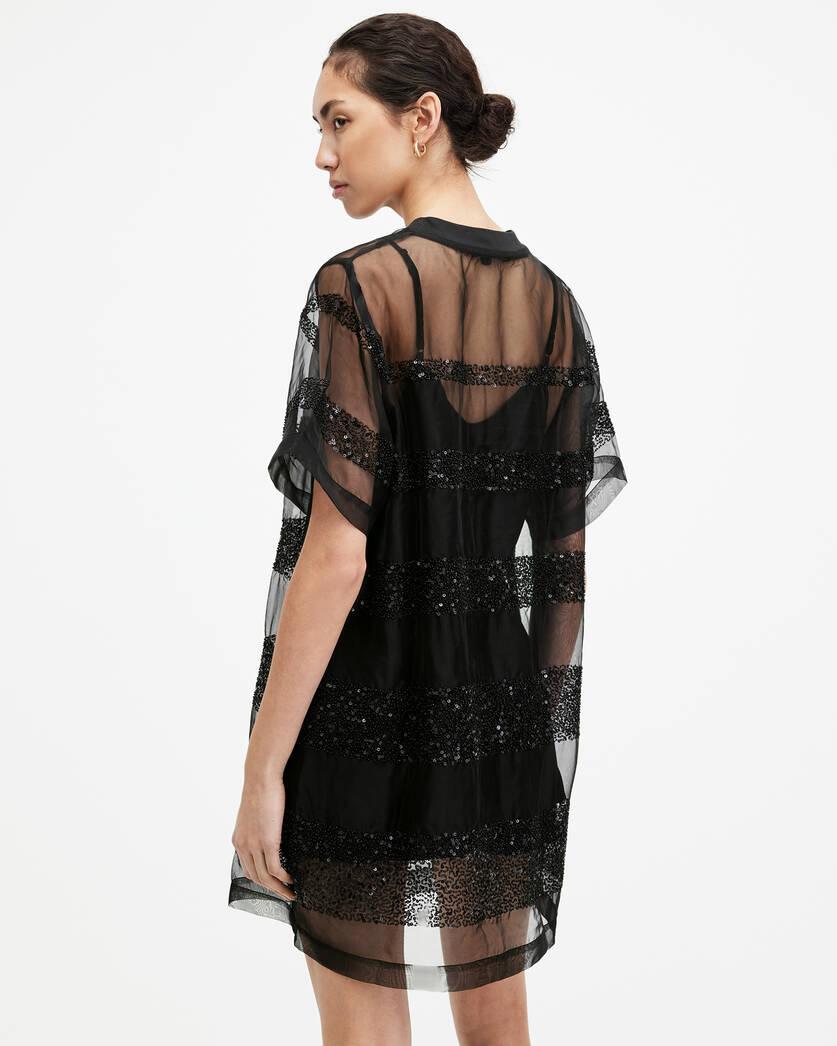 Izabela Embellished Mesh Mini Dress Product Image