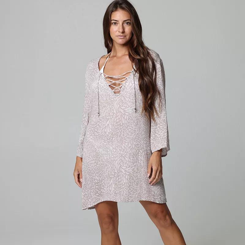 Womens J. Valdi Lace-Up Swim Cover-Up Tunic Product Image