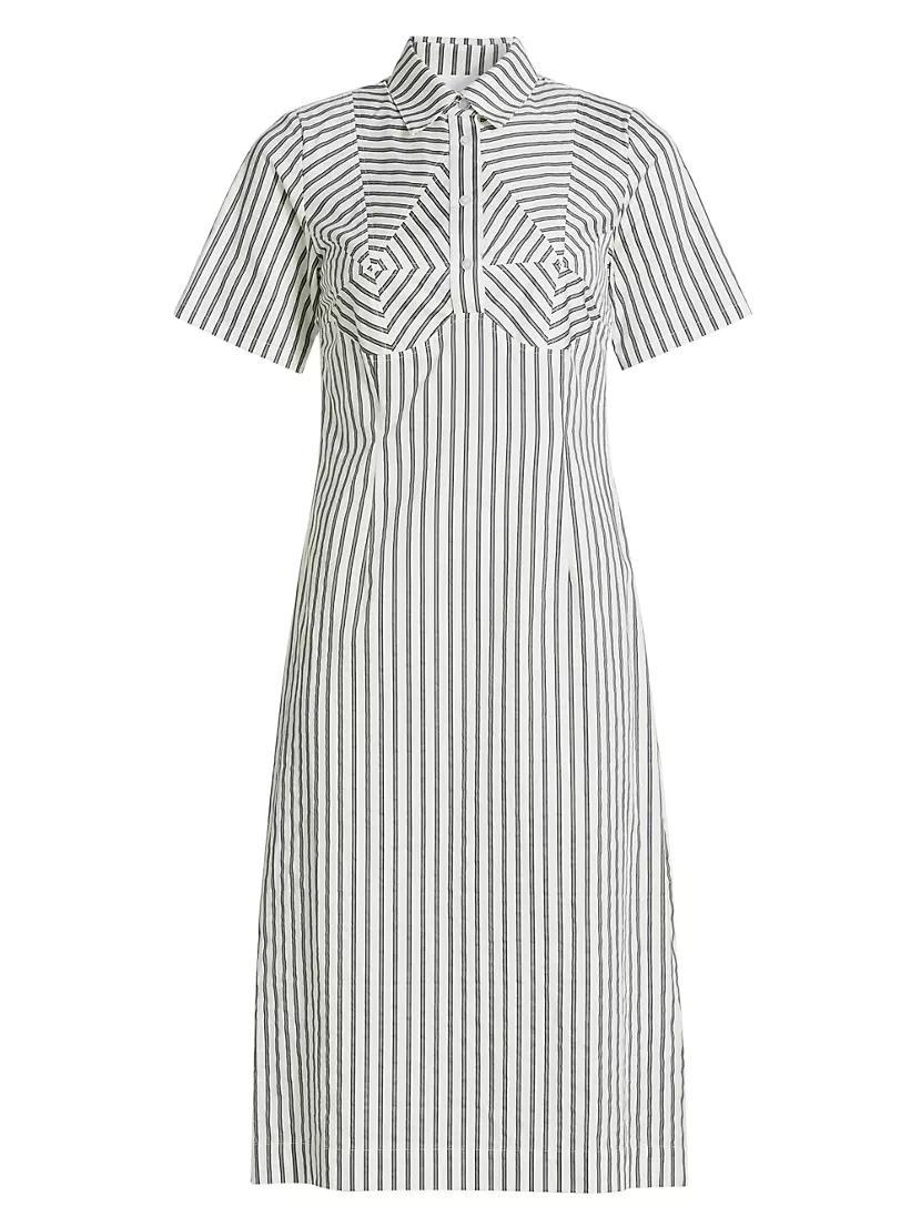 Striped Cutline Midi-Dress Product Image