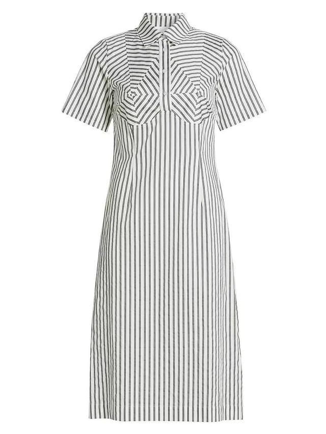 Striped Cutline Midi-Dress Product Image