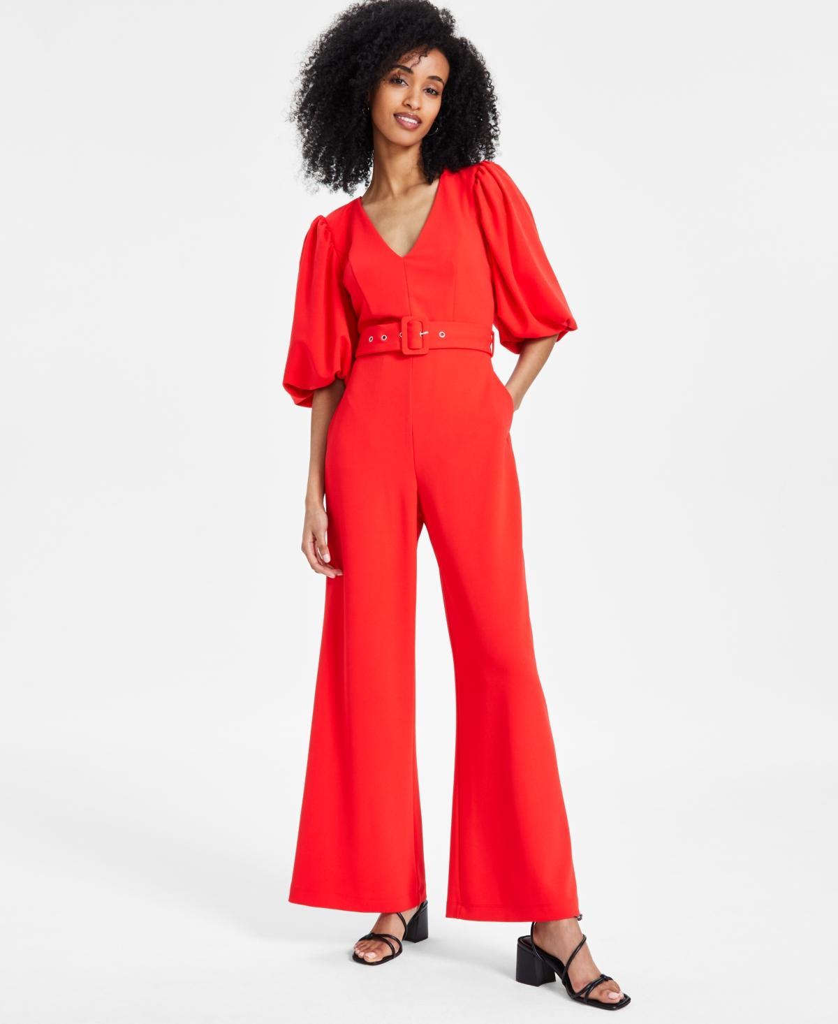 Rachel Rachel Roy Womens Balloon-Sleeve Wide-Leg Jumpsuit Product Image