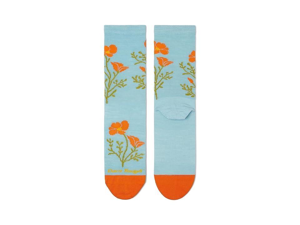 Darn Tough Vermont Blossom Crew Lightweight (Glacier) Women's Crew Cut Socks Shoes Product Image