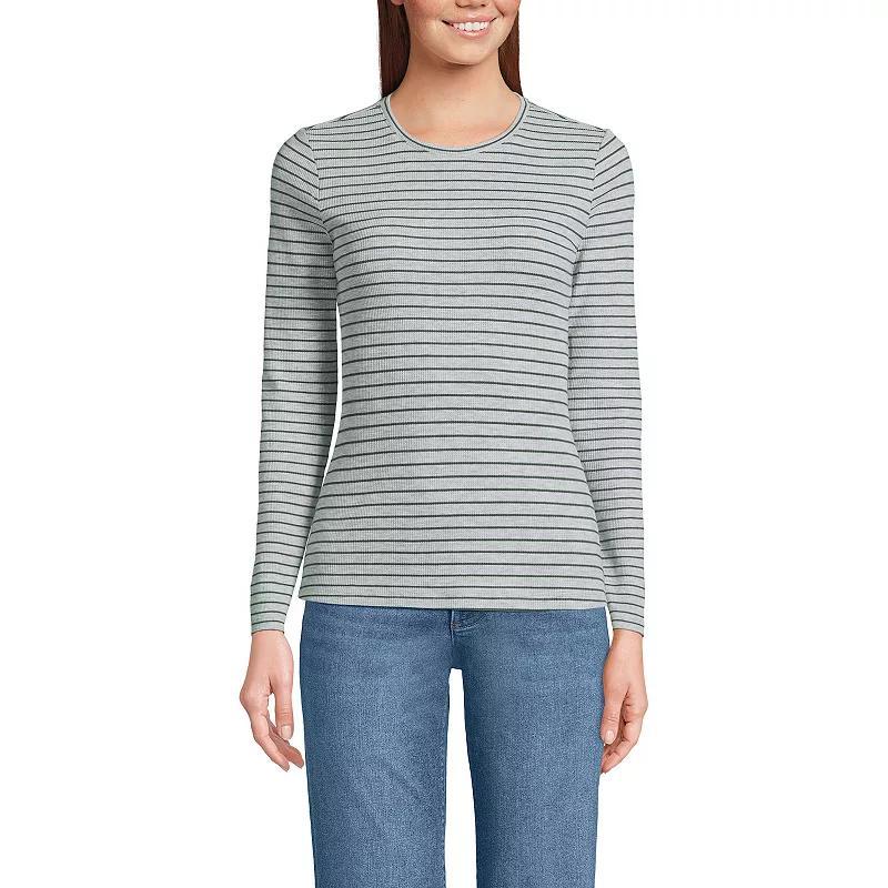 Womens Lands End Long Sleeve Baby Waffle Crew T-shirt product image