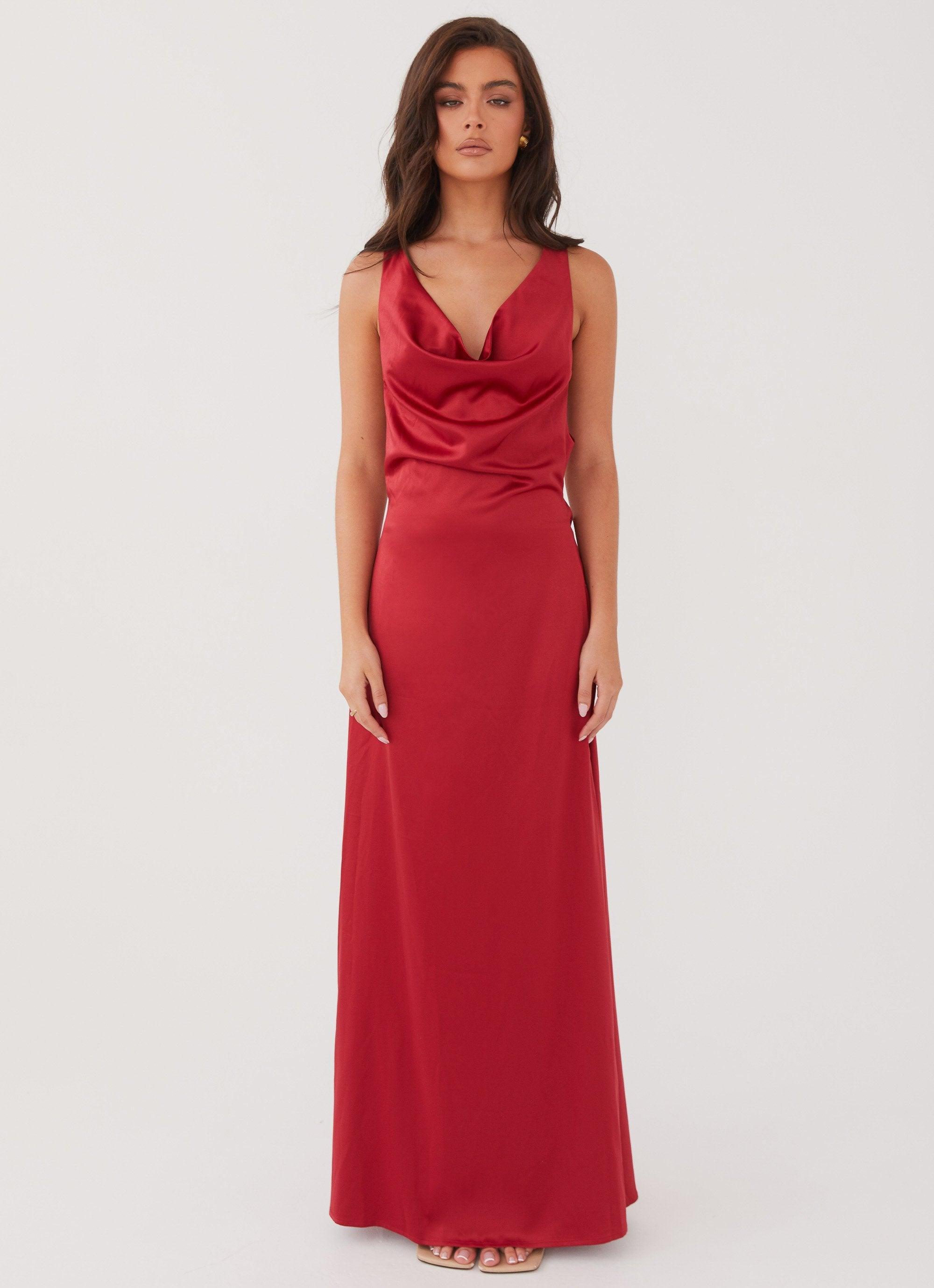 Musa Maxi Dress - Cherry Red Product Image