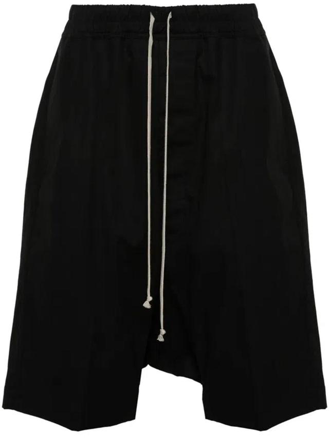 Poplin Drop-crotch Shorts In Black Product Image