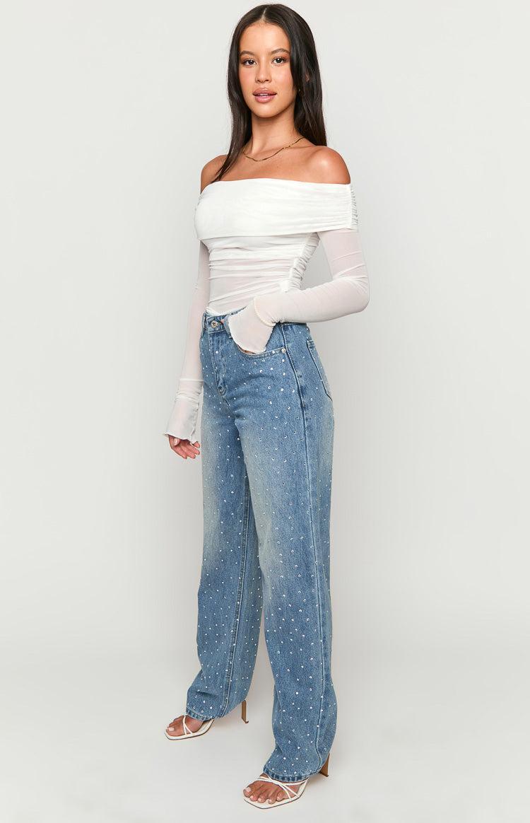 Sparks Mid Wash Denim Straight Leg Jeans Product Image