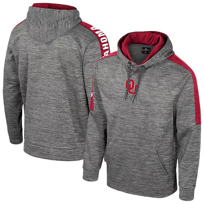 Mens Colosseum Heather Gray Oklahoma Sooners Dozer Pullover Hoodie Product Image