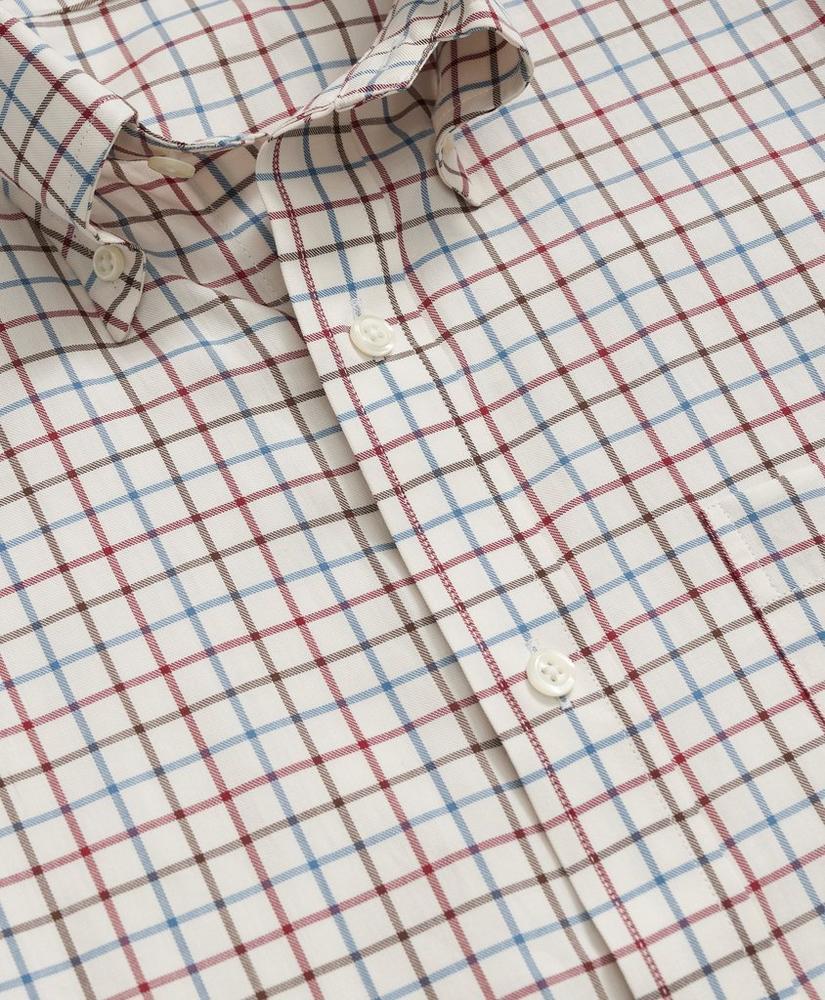 Luxe Cotton Twill Polo Button Down Collar, Windowpane Shirt Product Image