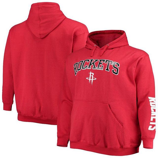 Mens Fanatics Branded Houston Rockets Big & Tall Team Wordmark Pullover Hoodie Product Image