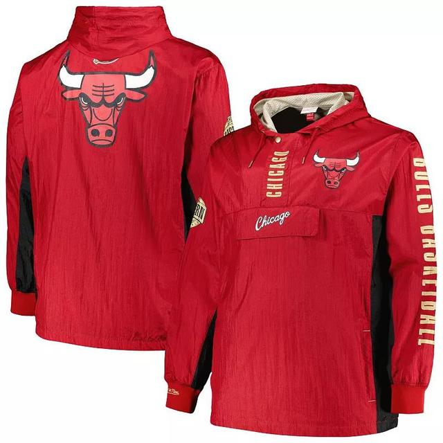 Mens Mitchell & Ness Chicago Bulls Big & Tall Hardwood Classics Team OG 2.0 Anorak Hoodie Quarter-Zip Windbreaker Jacket Product Image