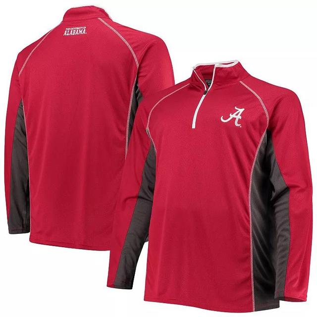 Mens Crimson Alabama Crimson Tide Big & Tall Textured Raglan Quarter-Zip Jacket Product Image